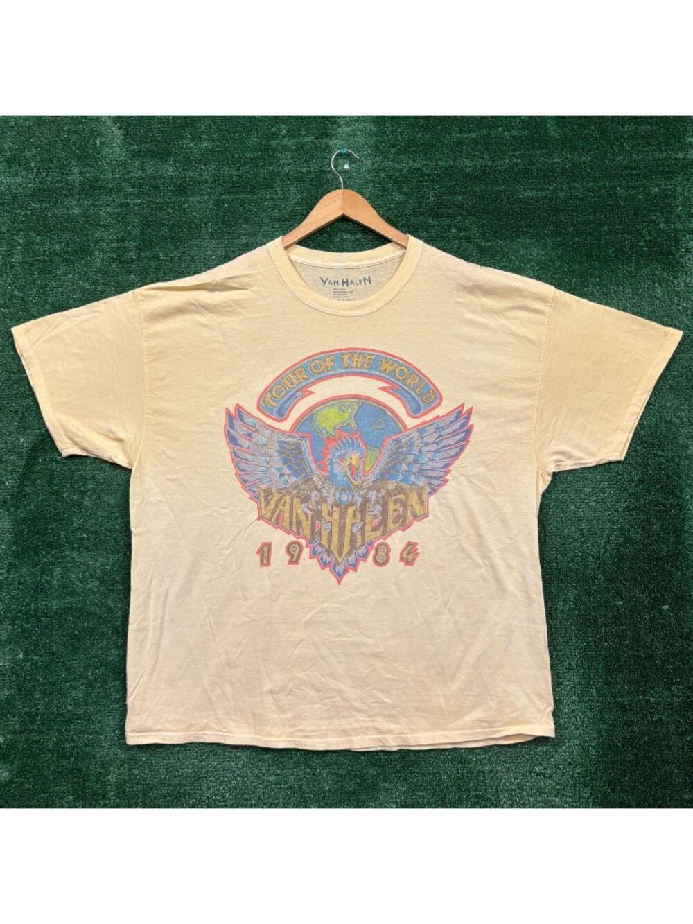 Van Halen Tour of The World 1984 Rock Band Oversized T-Shirt Size L/XL